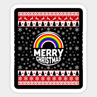 LGBT Gay Rainbow Merry Christmas Sticker